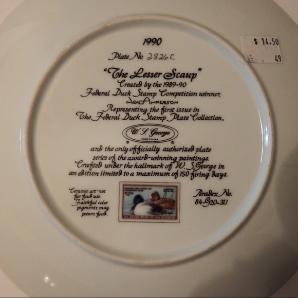 WS George china collectable from the The Federal Duck Stamp Plate Collection - Picture 2 of 3